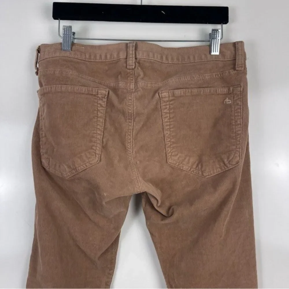 Rag & Bone Tomboy Low Rise Corduroy Slim Fit Jeans Tan Women's Size 29 - Picture 7 of 9